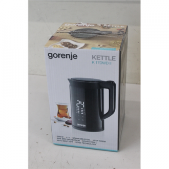 SALE OUT. | Gorenje Kettle | K17DWDII | Electric | 2200 W | 1.7 L | Stainless Steel | 360 rotational base | Black | DEMO, SCRATC SALE OUT. | Gorenje Kettle | K17DWDII | Electric | 2200 W | 1.7 L | Stainless Steel | 360 rotational base | Black | DEMO, SCRATC