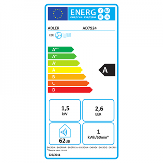 Adler | Air conditioner | AD 7924 | Number of speeds 2 | Fan function | White Adler | Air conditioner | AD 7924 | Number of speeds 2 | Fan function | White