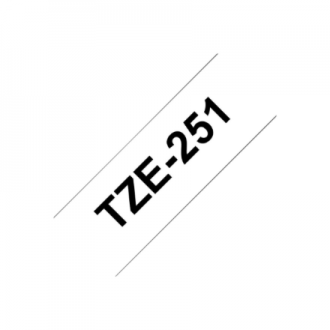 Brother | TZ-251 Laminated Tape | Black on White | TZe | 8 m | 2.4 cm