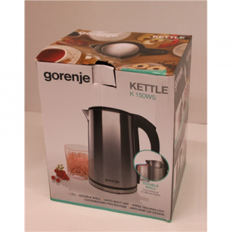 SALE OUT. Gorenje Kettle | K15DWS | Electric | 2200 W | 1.5 L | Stainless steel | 360 rotational base | Stainless Steel | DAMAGE SALE OUT. Gorenje Kettle | K15DWS | Electric | 2200 W | 1.5 L | Stainless steel | 360 rotational base | Stainless Steel | DAMAGE