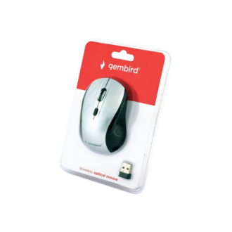 Gembird | Optical Mouse | MUSW-4B-02-BS | Wireless | USB | Black/silver Gembird | Optical Mouse | MUSW-4B-02-BS | Wireless | USB | Black/silver