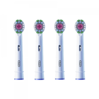Oral-B | Replaceable toothbrush heads | EB18-4 3D White Pro | Heads | For adults | Number of brush heads included 4 | White Oral-B | Replaceable toothbrush heads | EB18-4 3D White Pro | Heads | For adults | Number of brush heads included 4 | White