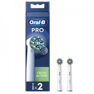 Oral-B | Replaceable toothbrush heads | EB50RX-2 Cross Action Pro | Heads | For adults | Number of brush heads included 2 | Whit Oral-B | Replaceable toothbrush heads | EB50RX-2 Cross Action Pro | Heads | For adults | Number of brush heads included 2 | Whit