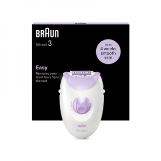 Braun Epilator | SE3-000 Silk pil 3 | Number of power levels 2 | White/Purple Braun Epilator | SE3-000 Silk pil 3 | Number of power levels 2 | White/Purple
