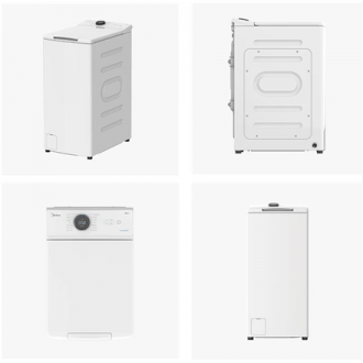 Midea | Washing Machine | MF100T60B/W-HR | Energy efficiency class A | Top loading | Washing capacity 6 kg | 1200 RPM | Depth 61