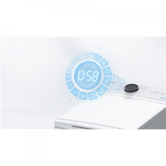 Midea | Washing Machine | MF100T60B/W-HR | Energy efficiency class A | Top loading | Washing capacity 6 kg | 1200 RPM | Depth 61