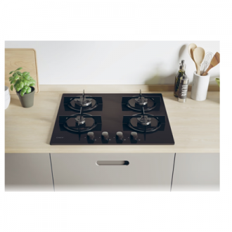 Candy Hob | CVW6BB | Gas on glass | Number of burners/cooking zones 4 | Knobs | Black Candy Hob | CVW6BB | Gas on glass | Number of burners/cooking zones 4 | Knobs | Black