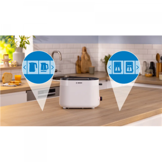 Bosch Compact Toaster | TAT2M121 MyMoment | Power 950 W | Number of slots 2 | Housing material Plastic | White Bosch Compact Toaster | TAT2M121 MyMoment | Power 950 W | Number of slots 2 | Housing material Plastic | White