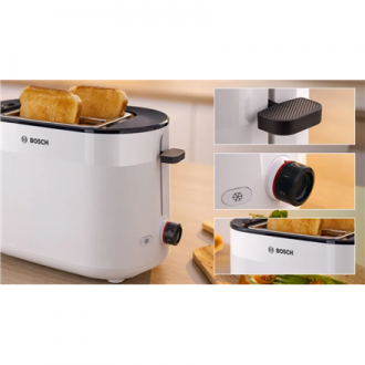 Bosch Compact Toaster | TAT2M121 MyMoment | Power 950 W | Number of slots 2 | Housing material Plastic | White Bosch Compact Toaster | TAT2M121 MyMoment | Power 950 W | Number of slots 2 | Housing material Plastic | White