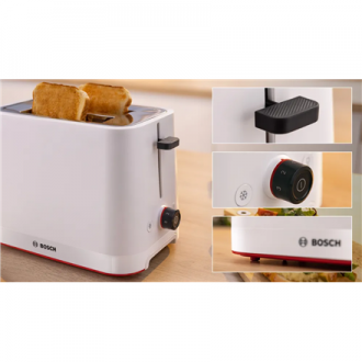 Bosch Compact Toaster | TAT3M121 MyMoment | Number of slots 2 | Housing material Plastic | White Bosch Compact Toaster | TAT3M121 MyMoment | Number of slots 2 | Housing material Plastic | White