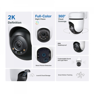 TP-LINK | Pan/Tilt Security Wi-Fi Camera | Tapo C510W | Dome | 3 MP | 3.9mm | IP65 | H.264 | MicroSD, up to 512 GB TP-LINK | Pan/Tilt Security Wi-Fi Camera | Tapo C510W | Dome | 3 MP | 3.9mm | IP65 | H.264 | MicroSD, up to 512 GB