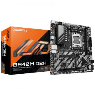 Gigabyte B840M D2H | Processor family AMD | Processor socket AM5 | DDR5 | Supported hard disk drive interfaces SATA, M.2 | Numbe