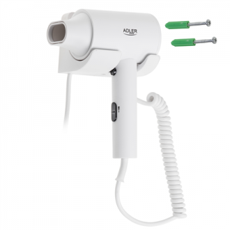 Adler Wall-Mount Hair Dryer | AD 2285 | 2000 W | Number of temperature settings 3 | White Adler Wall-Mount Hair Dryer | AD 2285 | 2000 W | Number of temperature settings 3 | White