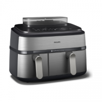 Philips Dual Basket Airfryer | NA555/00 5000 series | Power 2750 W | Capacity 9 L | RapidAir Plus | Silver