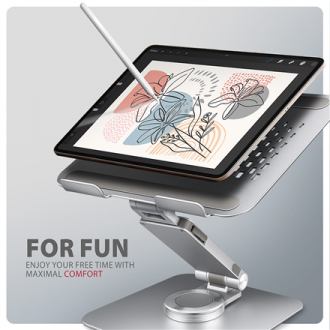 AXAGON Desk Mount | STND-LR stand with 360 rotation for laptops and tablets | Adjustable Height, Angle | 10-17.3 