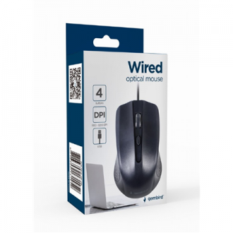 Gembird Optical Mouse | MUS-4B-01L | Wired | USB | Black Gembird Optical Mouse | MUS-4B-01L | Wired | USB | Black