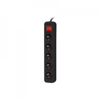 Lanberg Cable Power Strip 3M 5X French Outlets with Switch, Quality-Grade Copper | PS1-05E-0300-BK Lanberg Cable Power Strip 3M 5X French Outlets with Switch, Quality-Grade Copper | PS1-05E-0300-BK