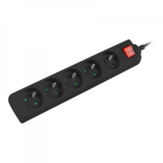 Lanberg Cable Power Strip 3M 5X French Outlets with Switch, Quality-Grade Copper | PS1-05E-0300-BK Lanberg Cable Power Strip 3M 5X French Outlets with Switch, Quality-Grade Copper | PS1-05E-0300-BK