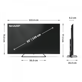 Sharp | 55HP6265E | 55 | Smart TV | Google TV | UHD | Black Sharp | 55HP6265E | 55 | Smart TV | Google TV | UHD | Black