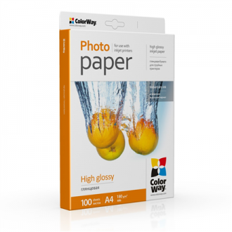 ColorWay Photo Paper, 100 sheets | High Glossy | 180 g/m | A4