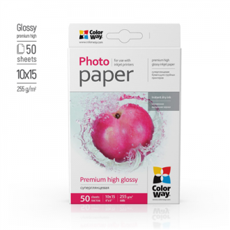 ColorWay Photo Paper, 50 sheets | Premium High Glossy | 255 g/m | 10x15
