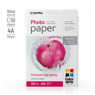 ColorWay Photo Paper, 50 sheets | Premium High Glossy | 255 g/m | A4 ColorWay Photo Paper, 50 sheets | Premium High Glossy | 255 g/m | A4