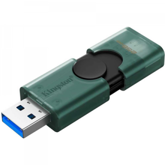 Kingston USB Flash Drive | DataTraveler Duo | 256 GB | USB Type-A and USB Type-C | Black/Green Kingston USB Flash Drive | DataTraveler Duo | 256 GB | USB Type-A and USB Type-C | Black/Green