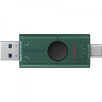 Kingston USB Flash Drive | DataTraveler Duo | 256 GB | USB Type-A and USB Type-C | Black/Green Kingston USB Flash Drive | DataTraveler Duo | 256 GB | USB Type-A and USB Type-C | Black/Green