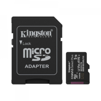 Kingston Memory card | Canvas Select Plus | 1000 GB | microSD | Flash memory class Class 10, UHS-I, U1/U3, video class 10/30, A1 Kingston Memory card | Canvas Select Plus | 1000 GB | microSD | Flash memory class Class 10, UHS-I, U1/U3, video class 10/30, A1