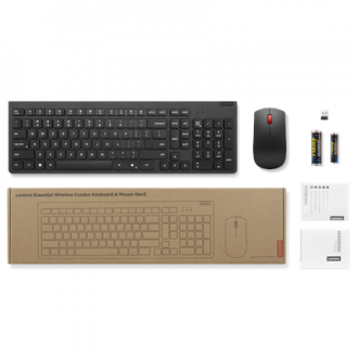 Lenovo Essential Wireless Combo Keyboard & Mouse Gen2 | Keyboard and Mouse Set | Wireless | Mouse included | Nordic | Black Lenovo Essential Wireless Combo Keyboard & Mouse Gen2 | Keyboard and Mouse Set | Wireless | Mouse included | Nordic | Black