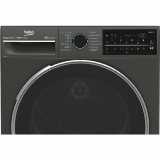 BEKO Dryer Machine | B5T89243M | Energy efficiency class C | Front loading | 9 kg | Heat pump | Digital | Depth 67 cm | Steam fu BEKO Dryer Machine | B5T89243M | Energy efficiency class C | Front loading | 9 kg | Heat pump | Digital | Depth 67 cm | Steam fu