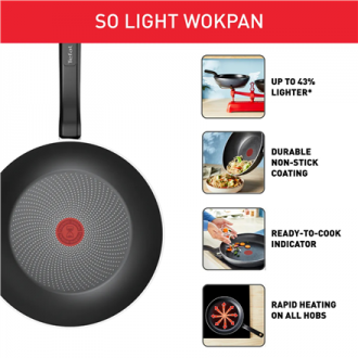 TEFAL Pan | H0561942 | Wok | Diameter 28 cm | Suitable for induction hob | Fixed handle | Black TEFAL Pan | H0561942 | Wok | Diameter 28 cm | Suitable for induction hob | Fixed handle | Black