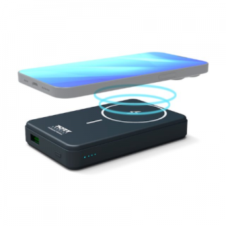 PORT CONNECT | USB-C external battery PD, Wireless Qi2 | 10000 mAh | Blue PORT CONNECT | USB-C external battery PD, Wireless Qi2 | 10000 mAh | Blue