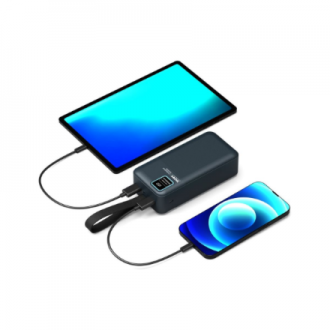 PORT CONNECT External USB-C battery integrated lamp | 30000 mAh | Blue PORT CONNECT External USB-C battery integrated lamp | 30000 mAh | Blue