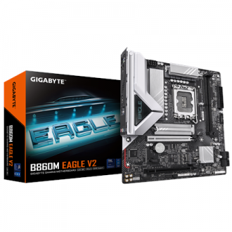 Gigabyte B860M EAGLE V2 | Processor family Intel | Processor socket LGA1851 | DDR5 | Supported hard disk drive interfaces SATA, Gigabyte B860M EAGLE V2 | Processor family Intel | Processor socket LGA1851 | DDR5 | Supported hard disk drive interfaces SATA,