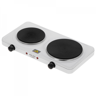 Adler Hot Plate | AD 6520 | Number of burners/cooking zones 2 | White | Electric Adler Hot Plate | AD 6520 | Number of burners/cooking zones 2 | White | Electric