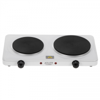 Adler Hot Plate | AD 6520 | Number of burners/cooking zones 2 | White | Electric Adler Hot Plate | AD 6520 | Number of burners/cooking zones 2 | White | Electric