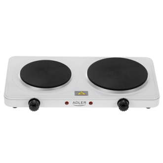 Adler Hot Plate | AD 6520 | Number of burners/cooking zones 2 | White | Electric Adler Hot Plate | AD 6520 | Number of burners/cooking zones 2 | White | Electric