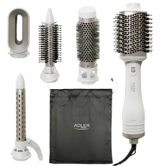 Adler 5-in-1 Curling Iron-Dryer | AD 2027 | Number of heating levels 2 | 1200 W | White/Champagne Adler 5-in-1 Curling Iron-Dryer | AD 2027 | Number of heating levels 2 | 1200 W | White/Champagne