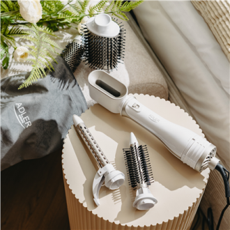 Adler 5-in-1 Curling Iron-Dryer | AD 2027 | Number of heating levels 2 | 1200 W | White/Champagne Adler 5-in-1 Curling Iron-Dryer | AD 2027 | Number of heating levels 2 | 1200 W | White/Champagne