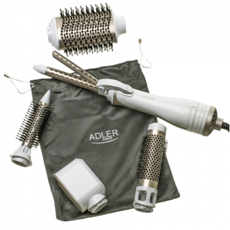 Adler 5-in-1 Curling Iron-Dryer | AD 2027 | Number of heating levels 2 | 1200 W | White/Champagne Adler 5-in-1 Curling Iron-Dryer | AD 2027 | Number of heating levels 2 | 1200 W | White/Champagne
