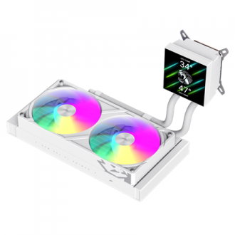 Gamemax CPU Liquid Cooler | GLACIER 240 LCD WH | White Gamemax CPU Liquid Cooler | GLACIER 240 LCD WH | White
