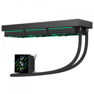 Gamemax CPU Liquid Cooler | HAILSTORM 360 LCD BK | Black Gamemax CPU Liquid Cooler | HAILSTORM 360 LCD BK | Black