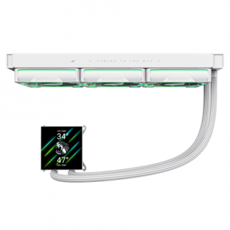 Gamemax CPU Liquid Cooler | HAILSTORM 360 LCD WH | White Gamemax CPU Liquid Cooler | HAILSTORM 360 LCD WH | White