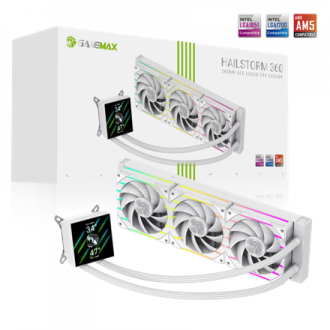 Gamemax CPU Liquid Cooler | HAILSTORM 360 LCD WH | White Gamemax CPU Liquid Cooler | HAILSTORM 360 LCD WH | White