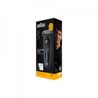 Braun Electric Shaver | Series 5 52-B1000s | Operating time (max) 50 min | Wet & Dry | Lithium Ion | Black/Blue Braun Electric Shaver | Series 5 52-B1000s | Operating time (max) 50 min | Wet & Dry | Lithium Ion | Black/Blue