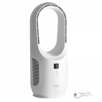 Adler Bladeless Rechargeable Fan | AD 7343 | Desk Fan | Diameter 14 cm | Number of speeds 3 | White Adler Bladeless Rechargeable Fan | AD 7343 | Desk Fan | Diameter 14 cm | Number of speeds 3 | White