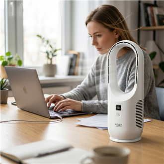 Adler Bladeless Rechargeable Fan | AD 7343 | Desk Fan | Diameter 14 cm | Number of speeds 3 | White Adler Bladeless Rechargeable Fan | AD 7343 | Desk Fan | Diameter 14 cm | Number of speeds 3 | White