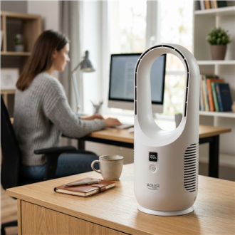 Adler Bladeless Rechargeable Fan | AD 7343 | Desk Fan | Diameter 14 cm | Number of speeds 3 | White Adler Bladeless Rechargeable Fan | AD 7343 | Desk Fan | Diameter 14 cm | Number of speeds 3 | White