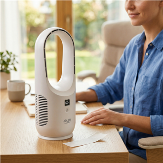 Adler Bladeless Rechargeable Fan | AD 7343 | Desk Fan | Diameter 14 cm | Number of speeds 3 | White Adler Bladeless Rechargeable Fan | AD 7343 | Desk Fan | Diameter 14 cm | Number of speeds 3 | White